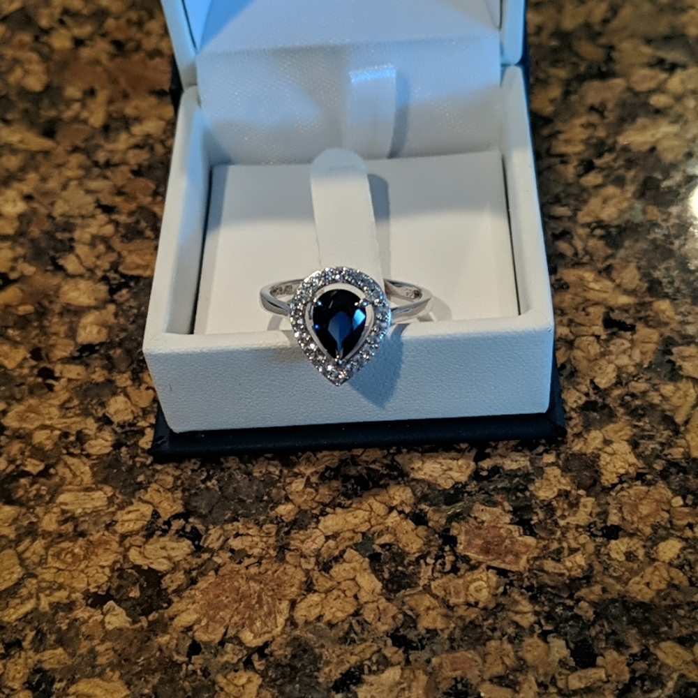 NWOT--Blue Sapphire w/real diamonds